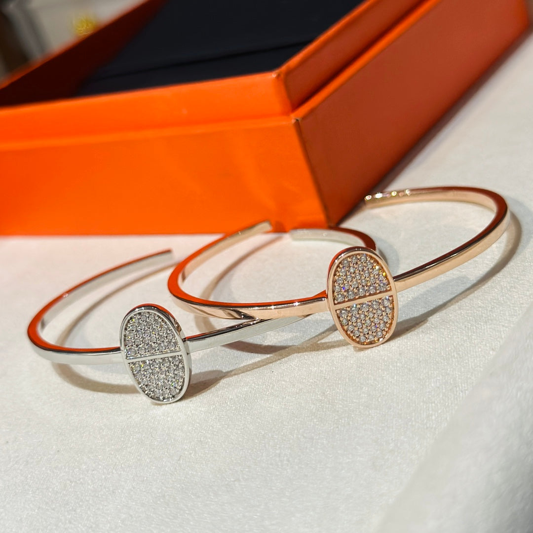 18K Chaine d'Ancre Verso Hermes Bracelet