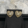18K Chanel Grey Heart Earrings