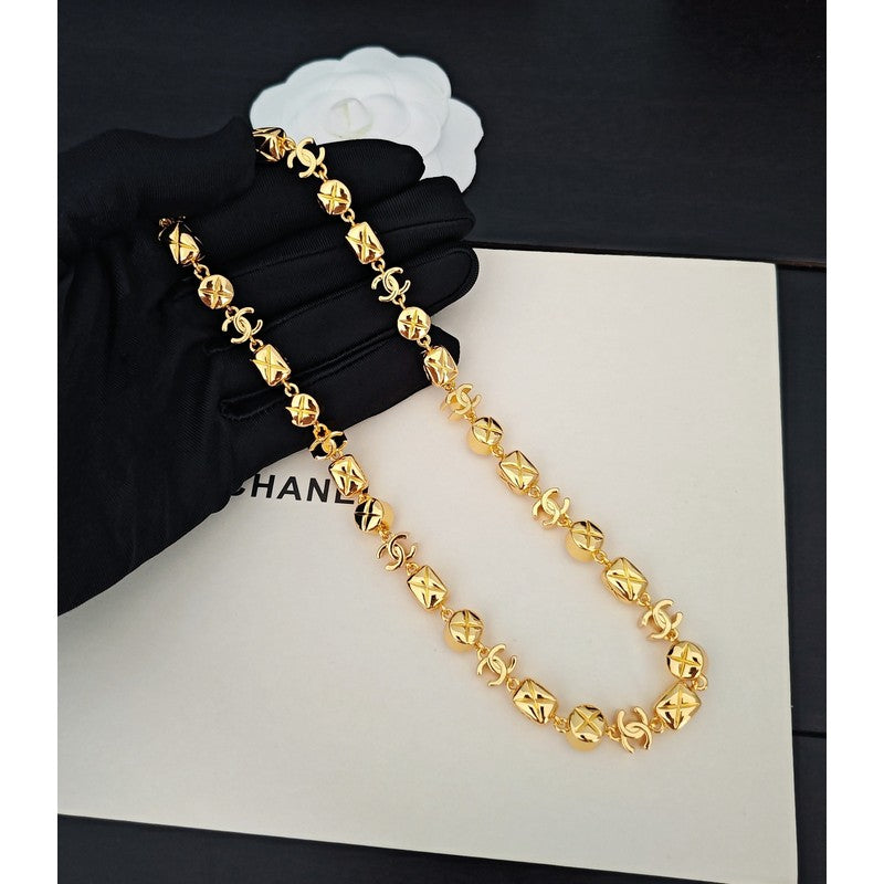 18K Chanel Yellow Gold Crystal Necklace