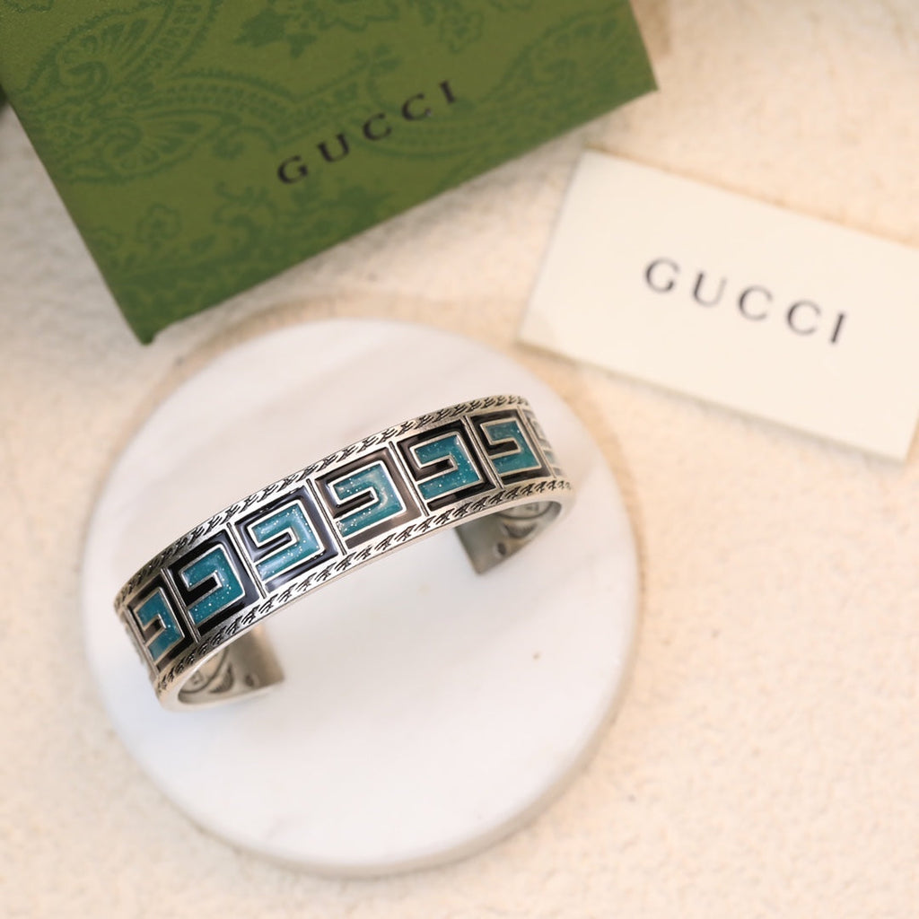 Gucci Cube Green Wide Bracelet