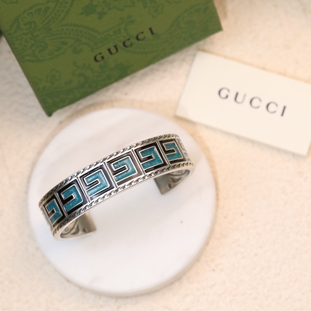 Gucci Cube Green Wide Bracelet