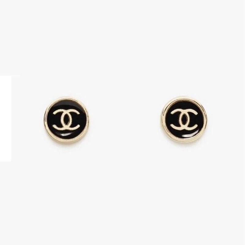 18K Chanel 25K Black Gold Earrings