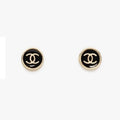 18K Chanel 25K Black Gold Earrings