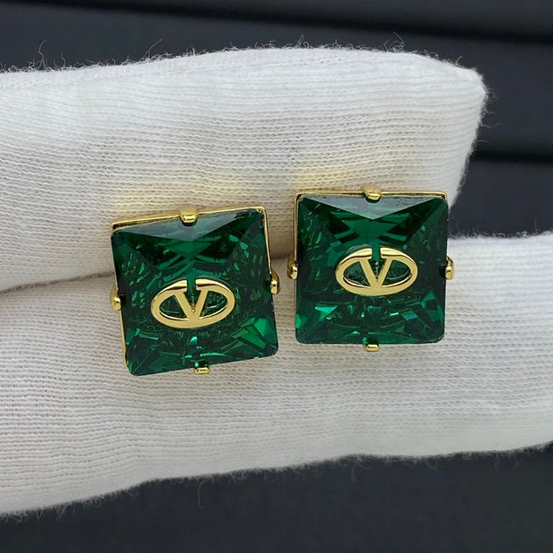 18K Valentino Garavani Vlogo Color Crystal Earrings