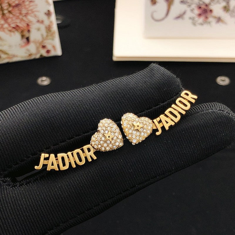 18K Dior J'Adior Heart Diamond Earrings