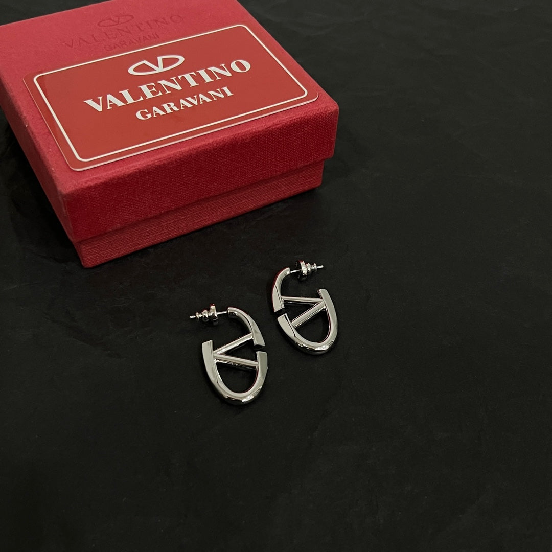 18K Valentino Vlogo Gold Earrings