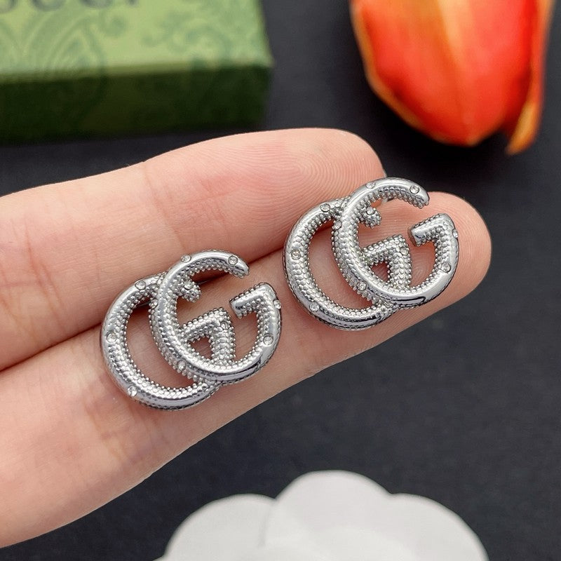 18K Gucci Pave Diamond Gold Earrings