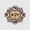 18K Gucci Crystal Flower Ring