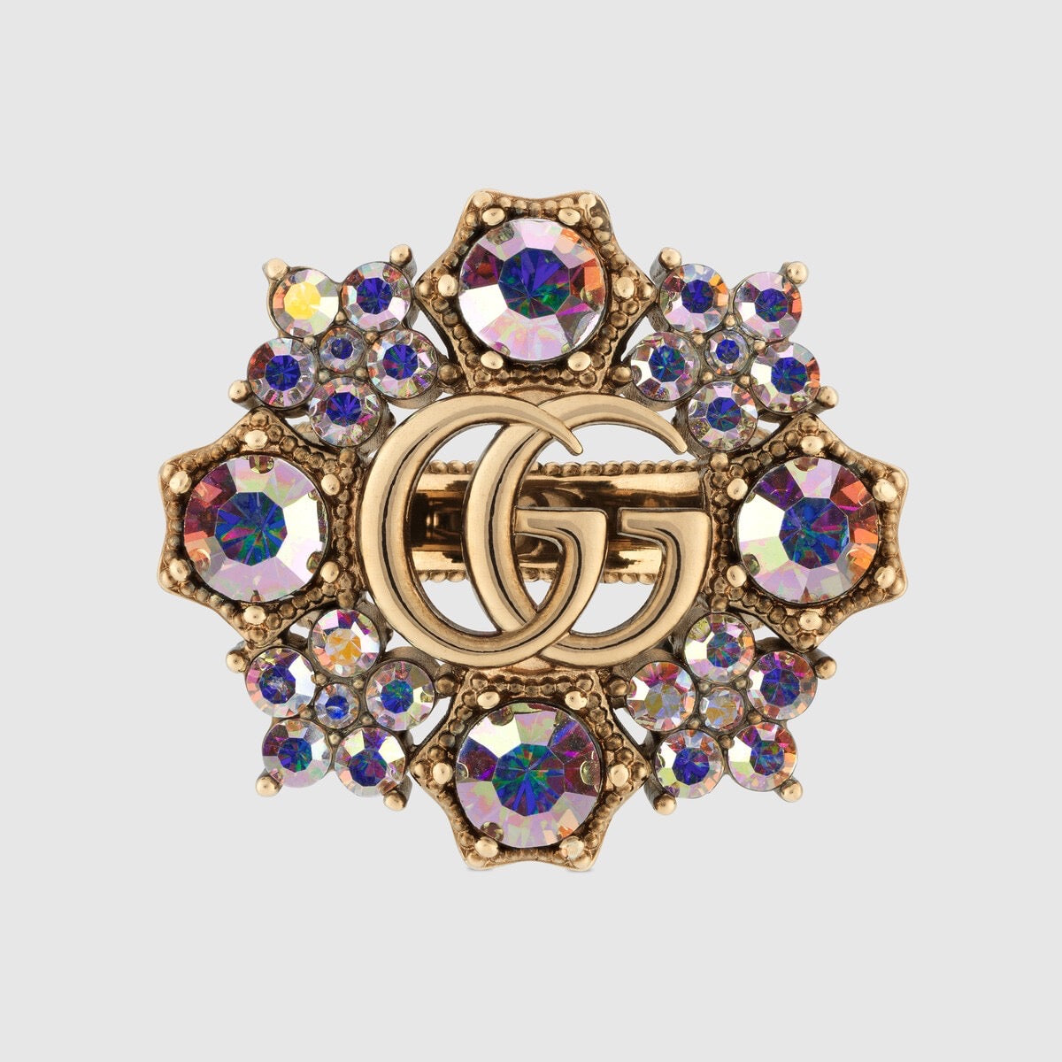 18K Gucci Crystal Flower Ring