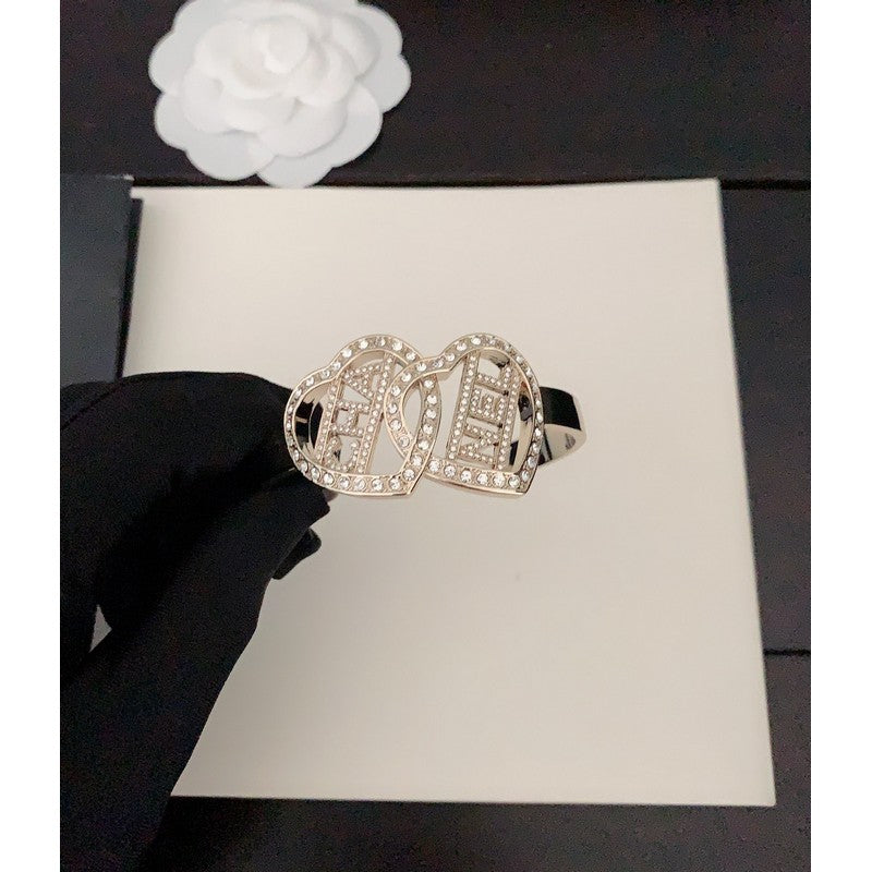18K Chanel Diamond Heart Cuff Bracelet