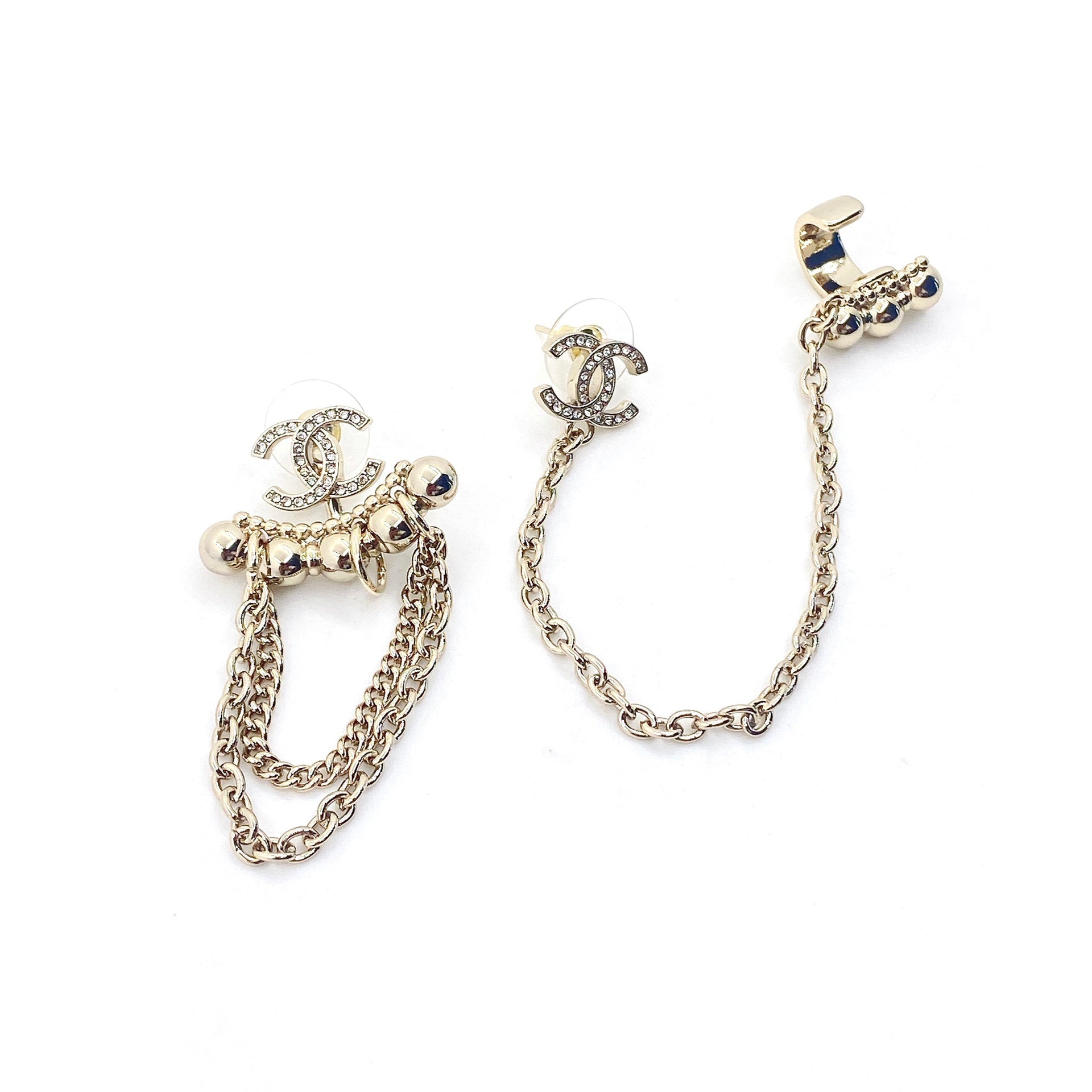 18K Chanel Chain Earrings