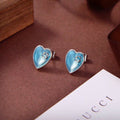 18K Gucci Blue Heart Earrings