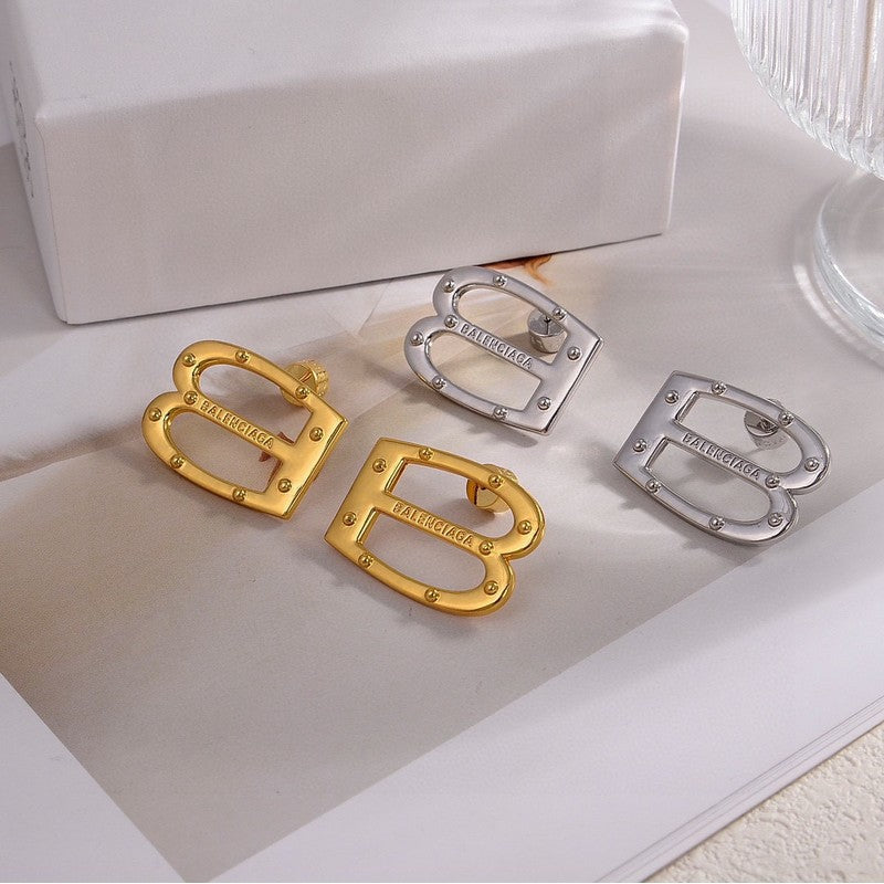 18K Balenciaga Gold Earrings