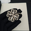18K Chanel Clover Leaf Diamond Brooch