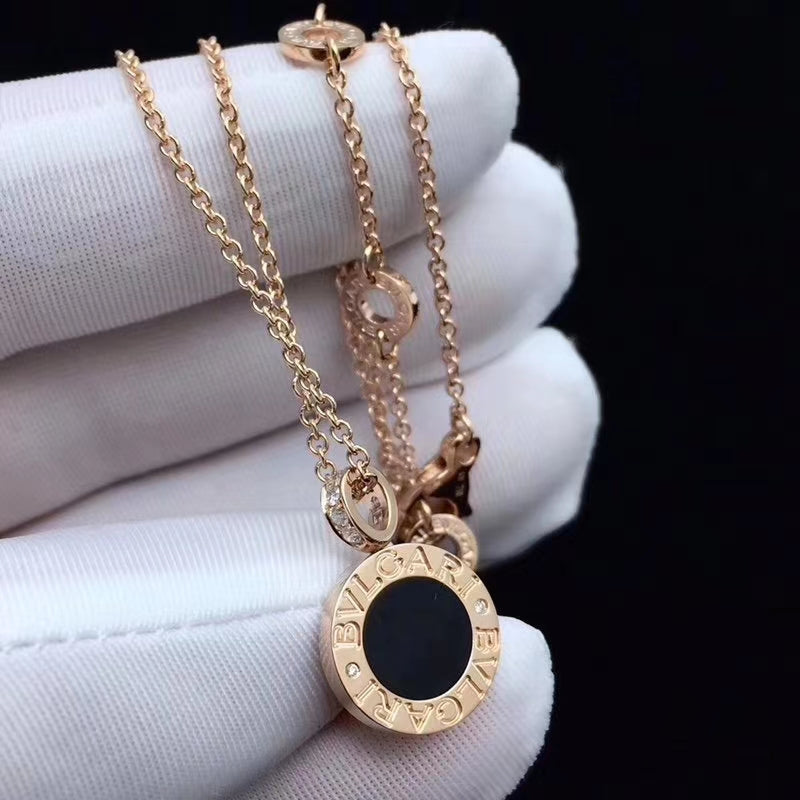 18K BVLGARI BV Black Ceramic Necklace