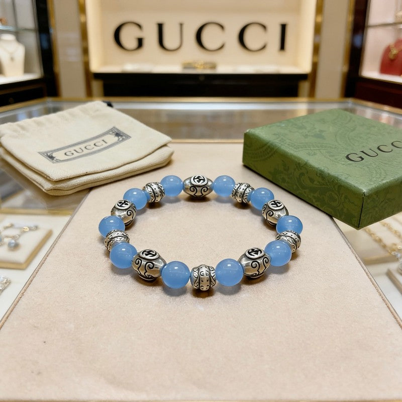 18K Gucci Anger Forest Blue Bead Chain Bracelet
