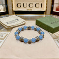 18K Gucci Anger Forest Blue Bead Chain Bracelet