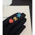 18K Chanel Color Camellia Earrings