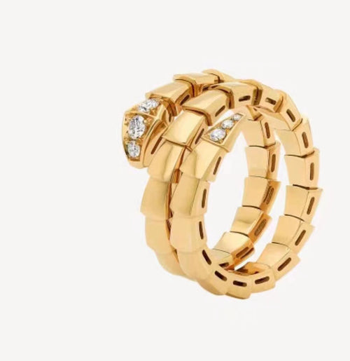 18K BVLGARI BV Serpenti Viper Demi Diamond Ring