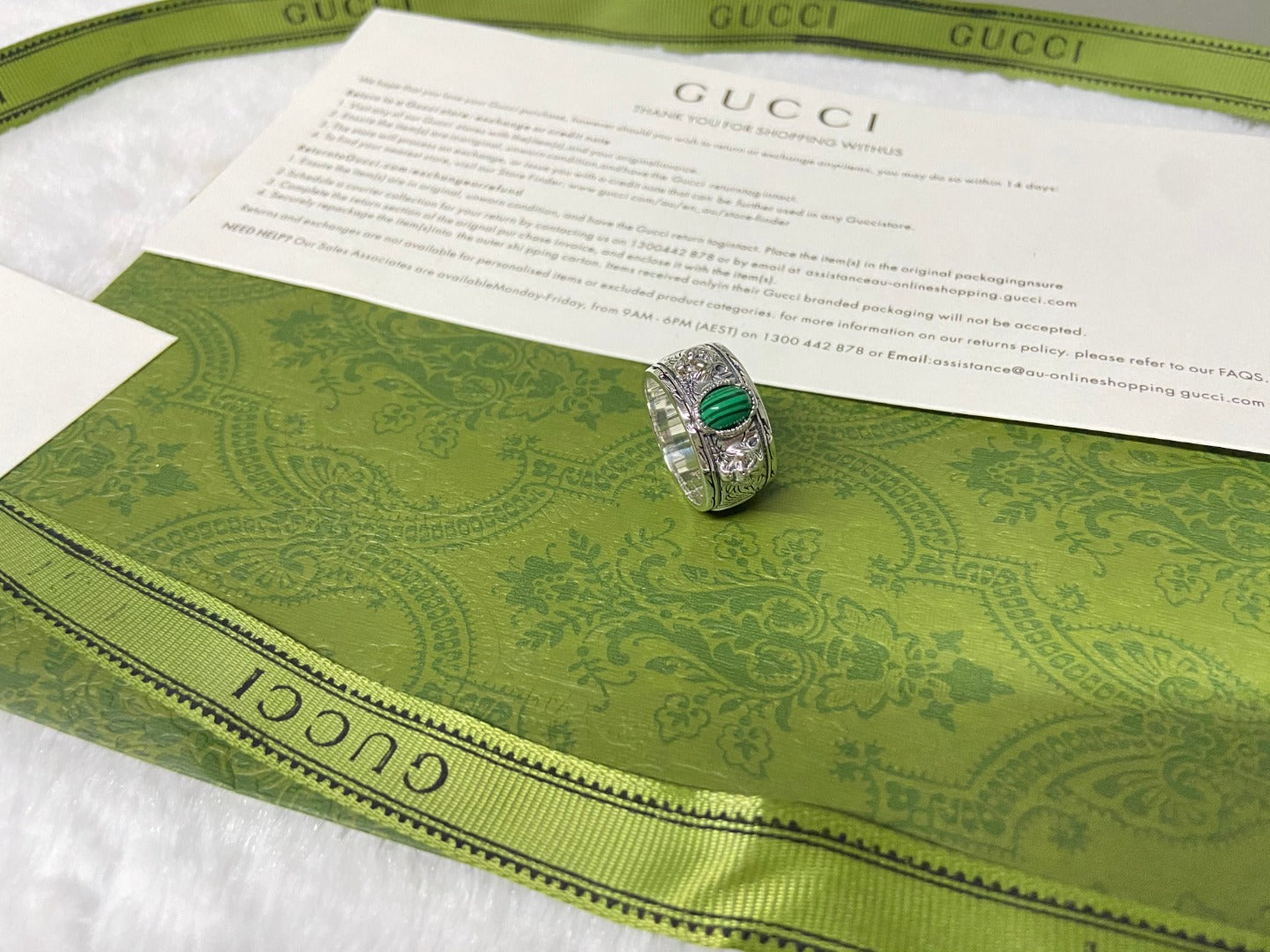 Gucci Feline Garden Green Ring