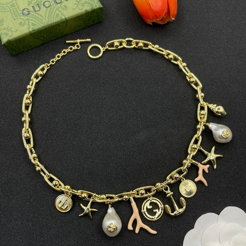18K Gucci Interlocking G Element Gold Necklace