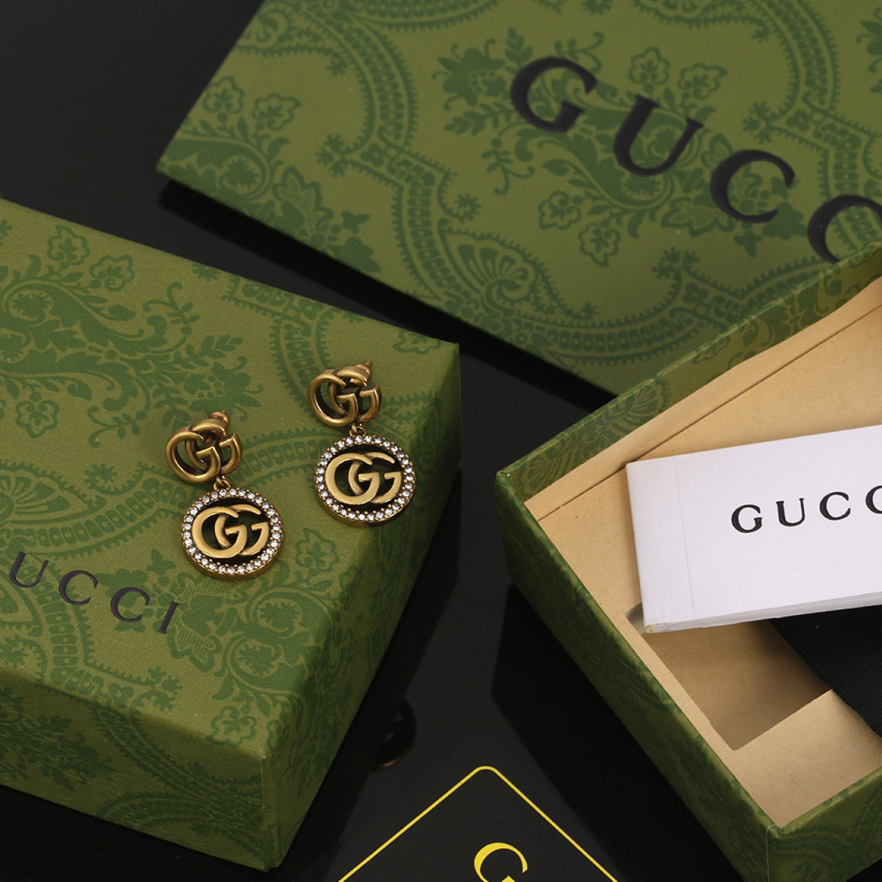 18K Gucci Crystals Vintage Earrings