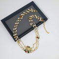 18K Chanel Color Crystal Long Pearl Necklace