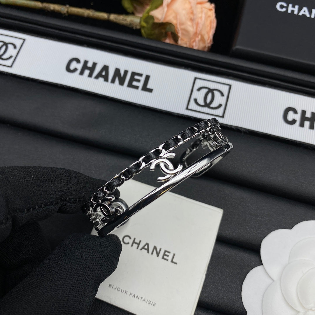 18K Chanel Crystals Open Bracelet