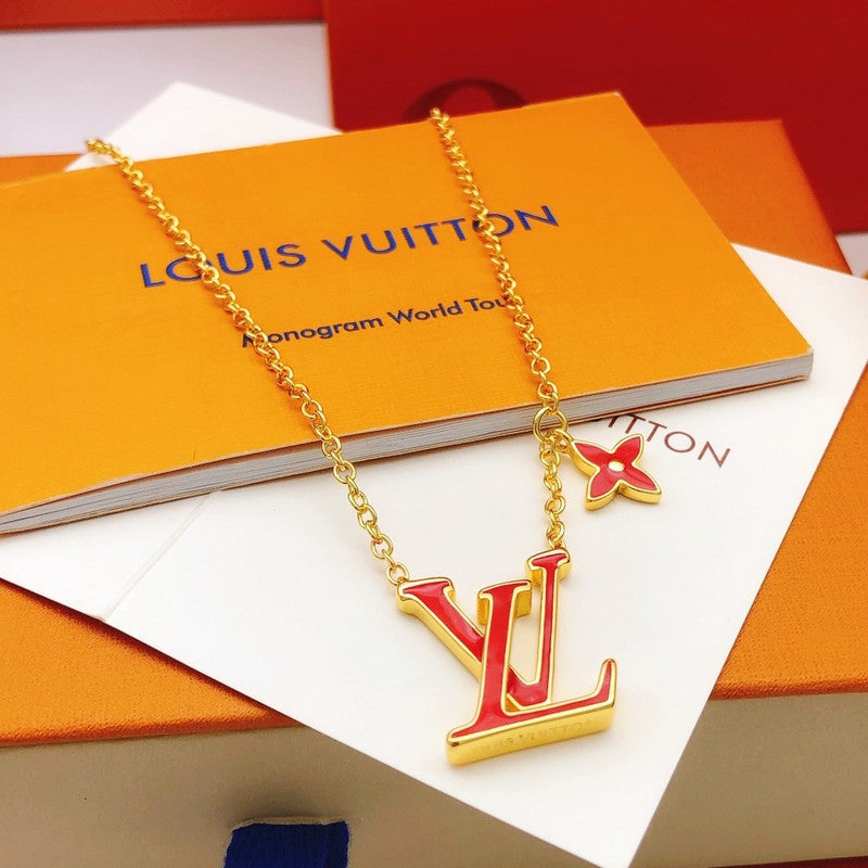 18K Louis Vuitton Iconic Red Logo Necklace
