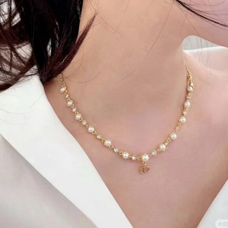 18K Dior Pearl Chain Necklace