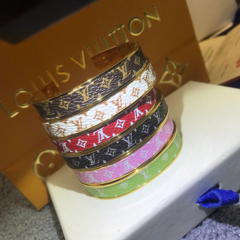 18K Louis Vuitton Nanogram Color Cuff Bracelet