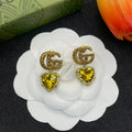 18K Gucci Yellow Crystal Earrings