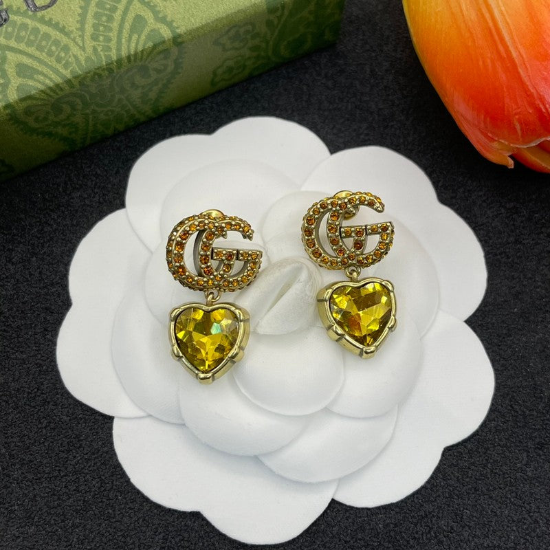 18K Gucci Yellow Crystal Earrings