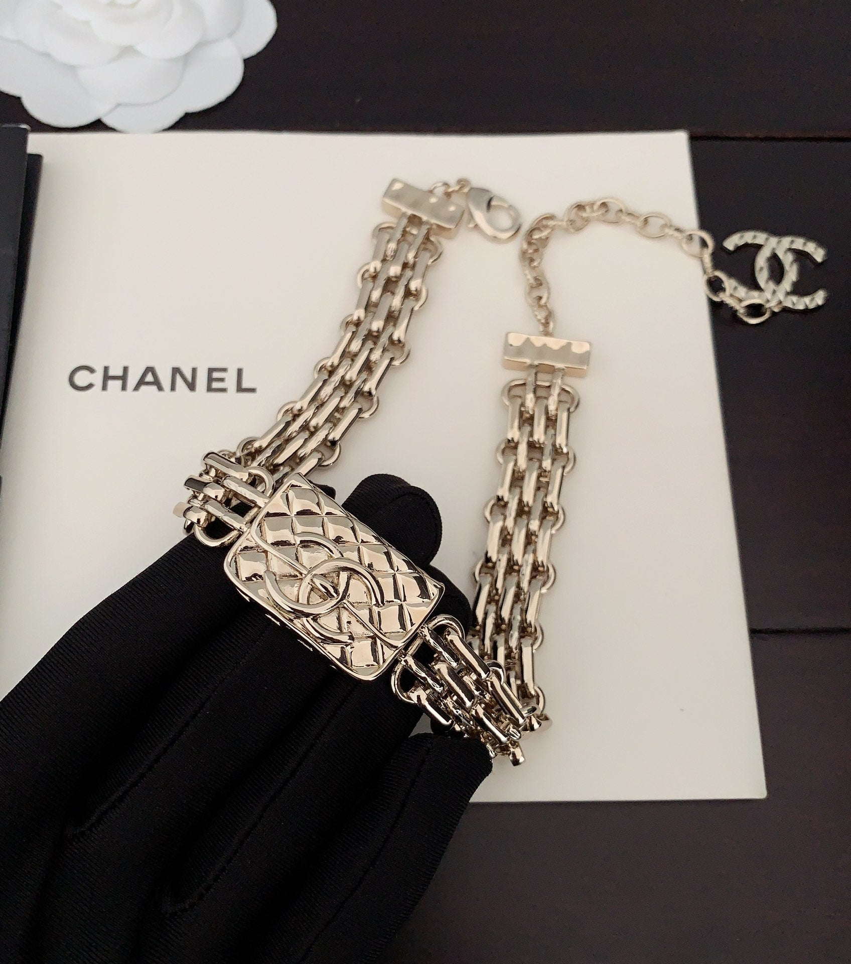 18K Chanel Gold Chain Necklace