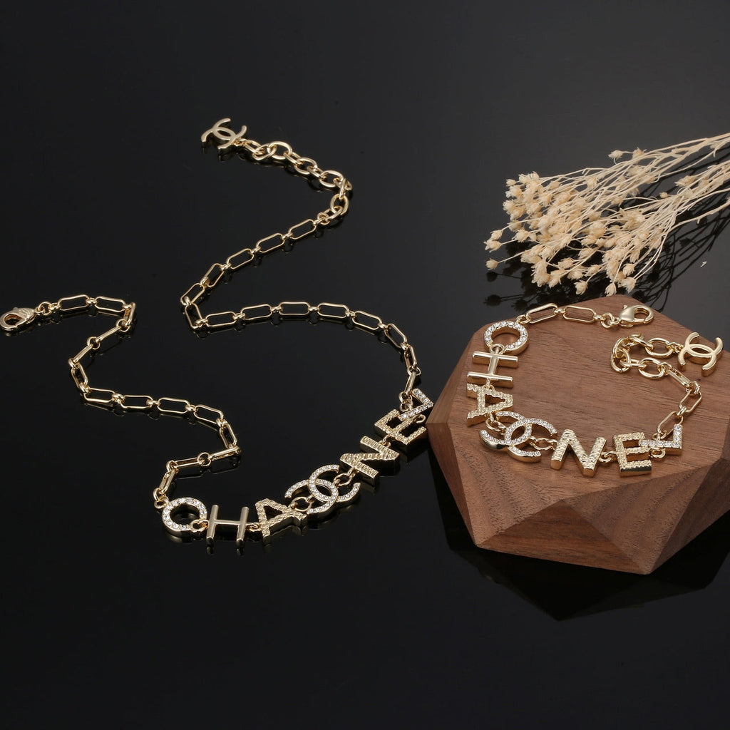 18K Chanel Script Chain Necklace