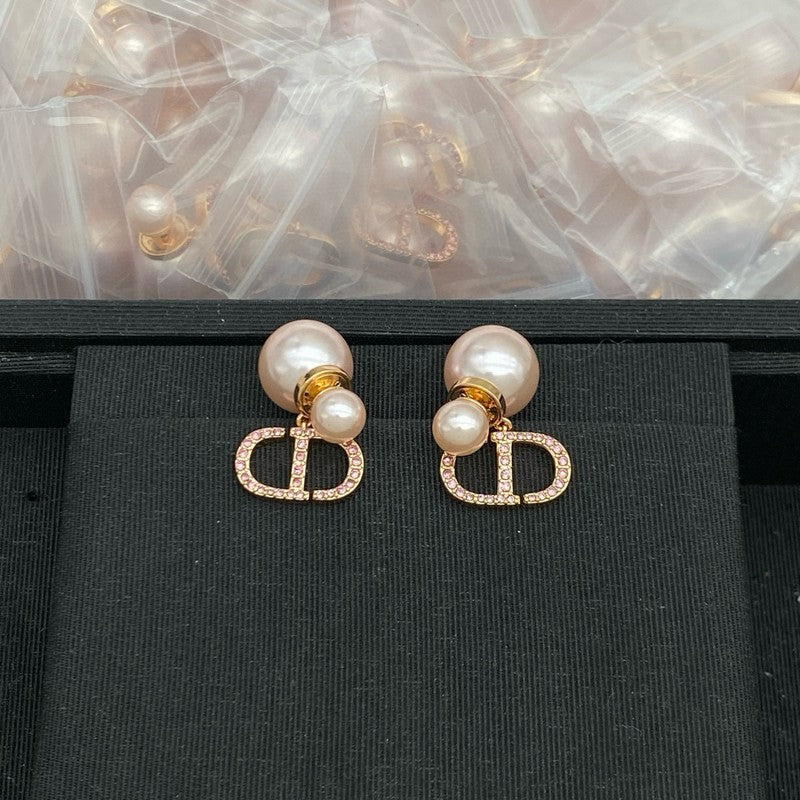 18K Dior Pink Pearl Gold Earrings