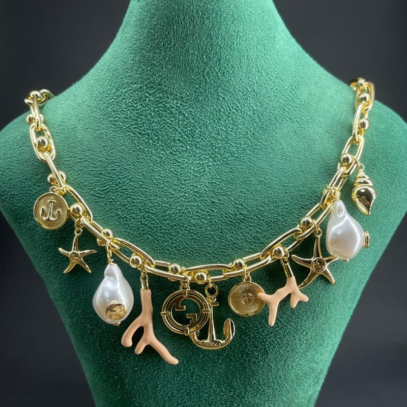 18K Gucci Interlocking G Element Gold Necklace