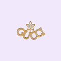 18K Gucci Script Star Earrings