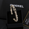 18K Chanel Crystal Flower Open Cuff Bracelet