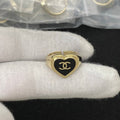 18K Chanel Black Gold Heart Ring