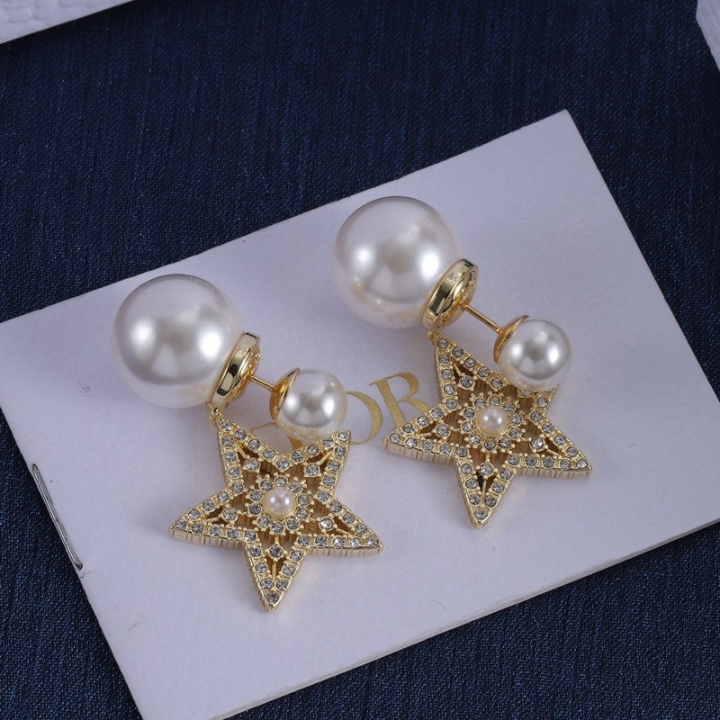 18K Dior Tribales Star Diamond Earrings