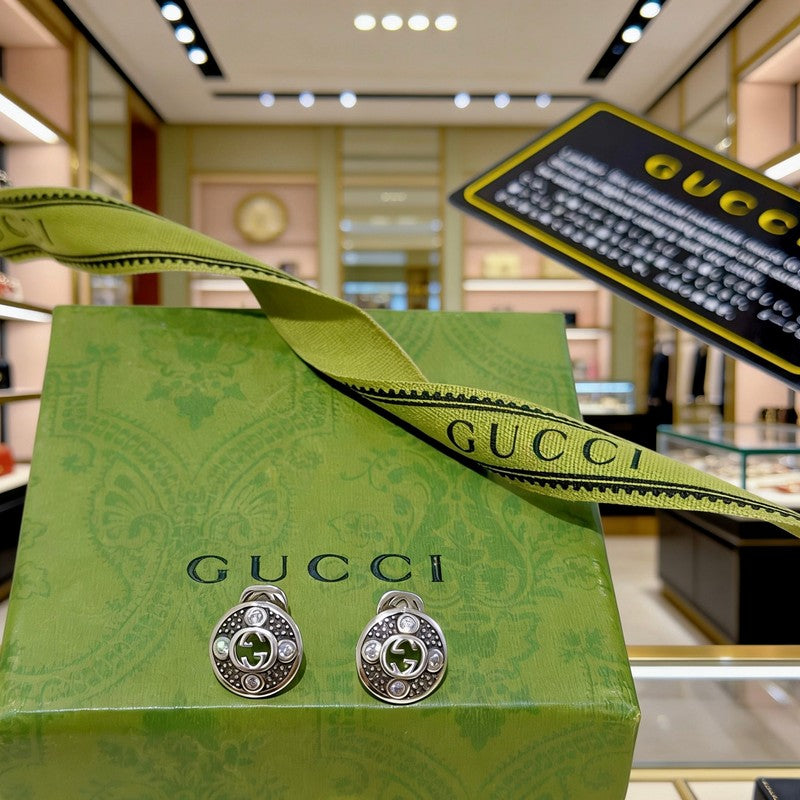 18K Gucci Gold Diamond Earrings