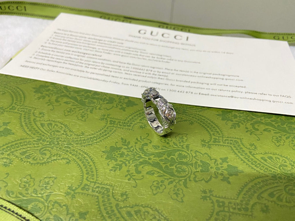 Gucci Tiger Head Chain Ring