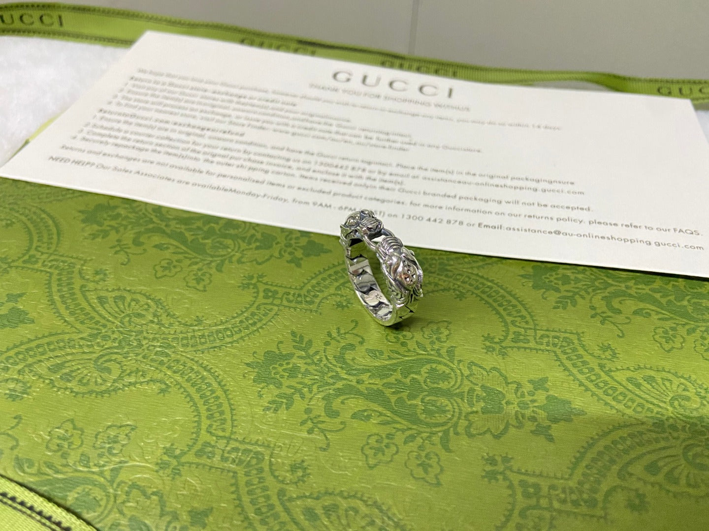 Gucci Tiger Head Chain Ring