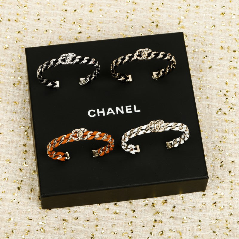 18K Chanel Color Leather Bracelet