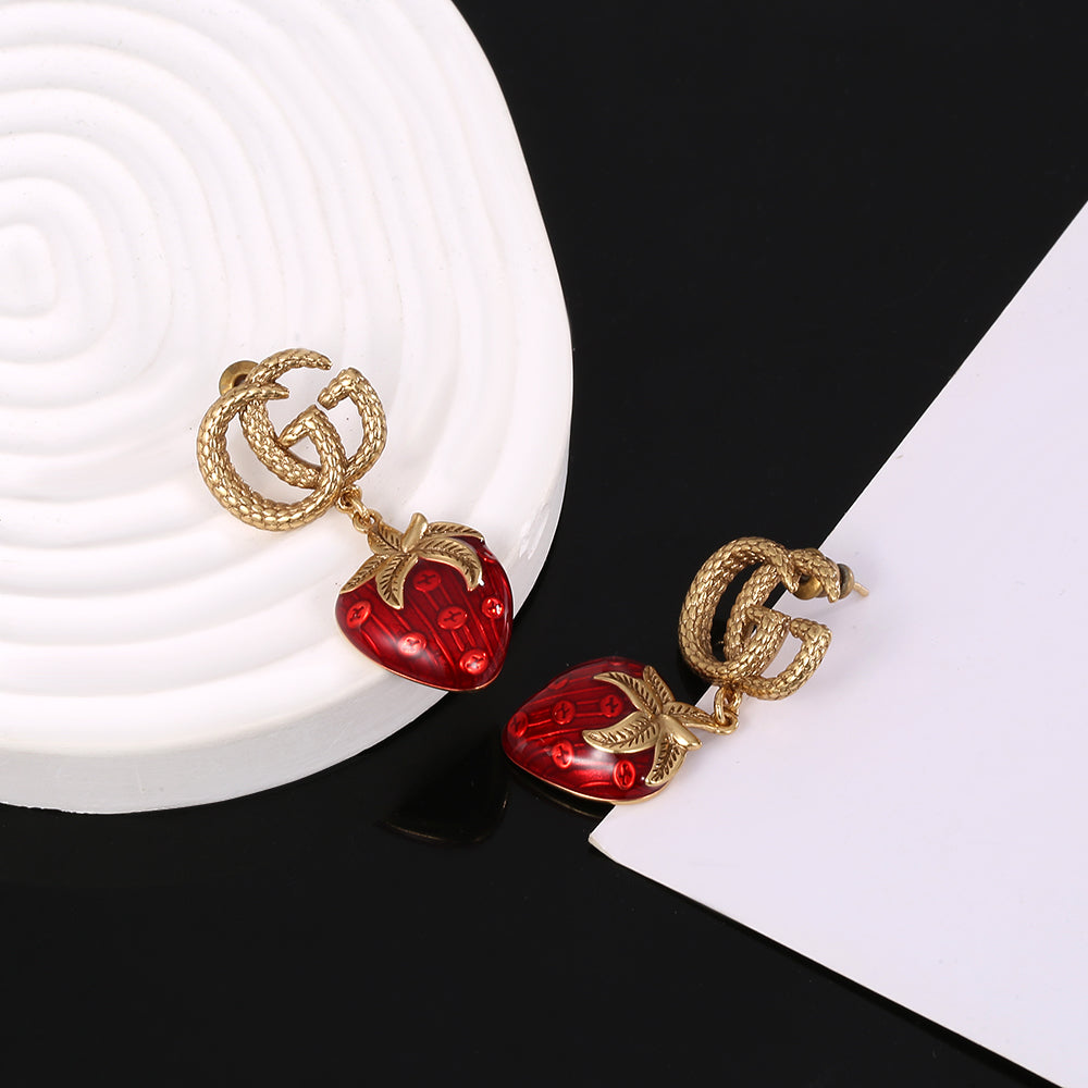 18K Gucci Strawberry Earrings