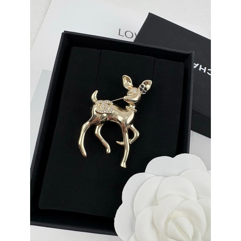 18K Chanel Deer Gold Brooch
