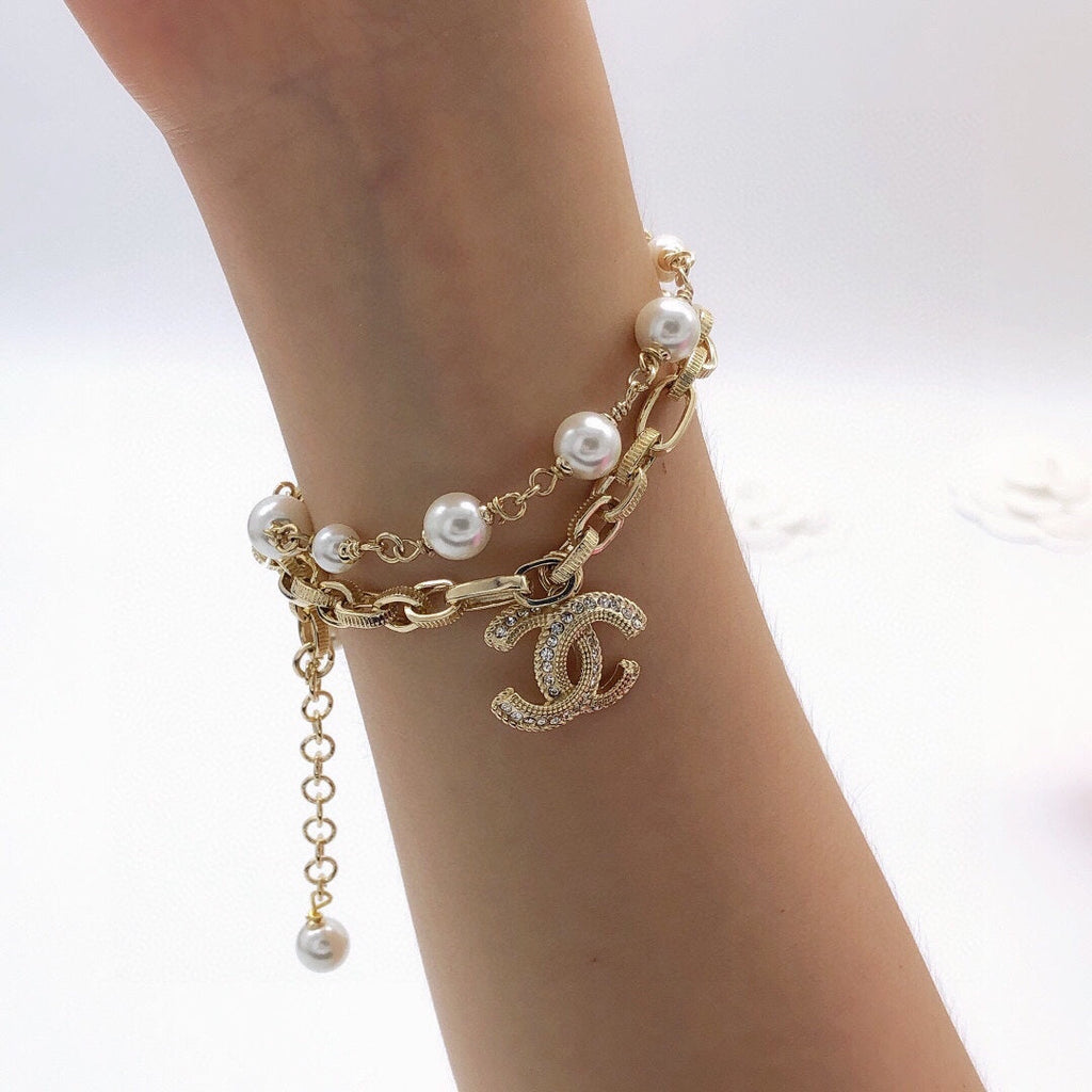 18K Chanel Pearl Chain Bracelet