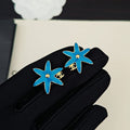 18K Chanel Blue Starfish Gold Earrings