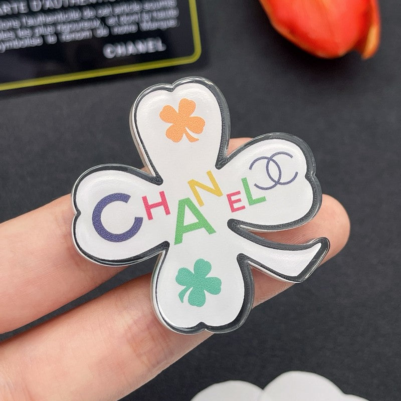 18K Chanel Color Flower Brooch